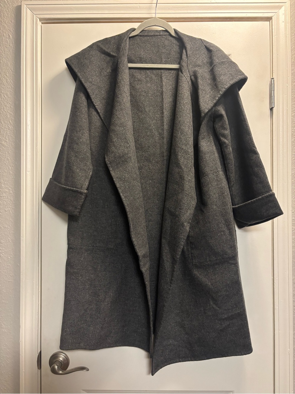 Jarbo Grey Wool Blend Heavy Long Coat Jacket Women’s Size Large